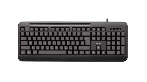 Клавіатура мембранна 2E KM1040 104key, USB-A, EN/UK, чорний