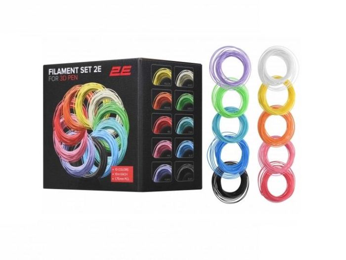 Картридж 2E для 3D ручки PCL, 1.75мм, 10шт, мікс