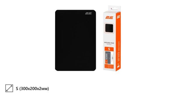 Килимок для миші 2E SHINY, S(300x200x2мм), чорний