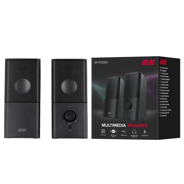 Акустична система 2E PCS202, 2.0, USB, Black