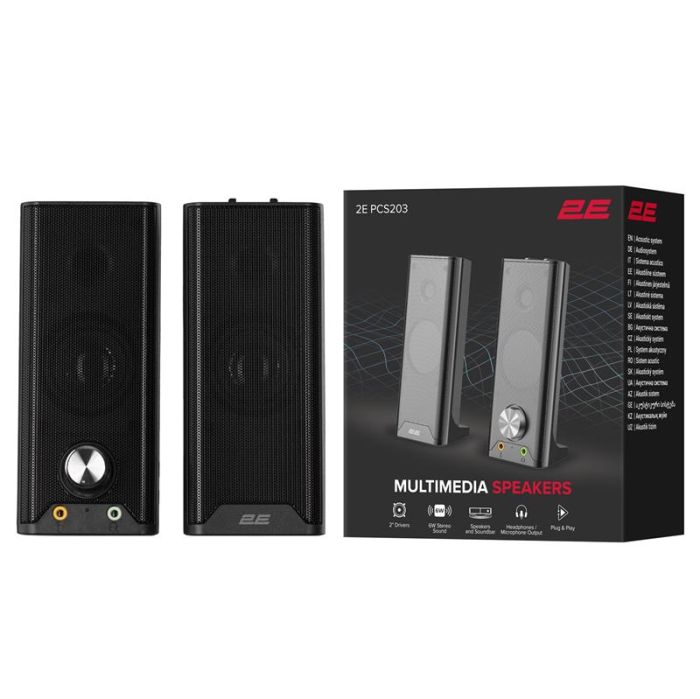 Акустична система 2E PCS203, 2.0, USB, Metal Black