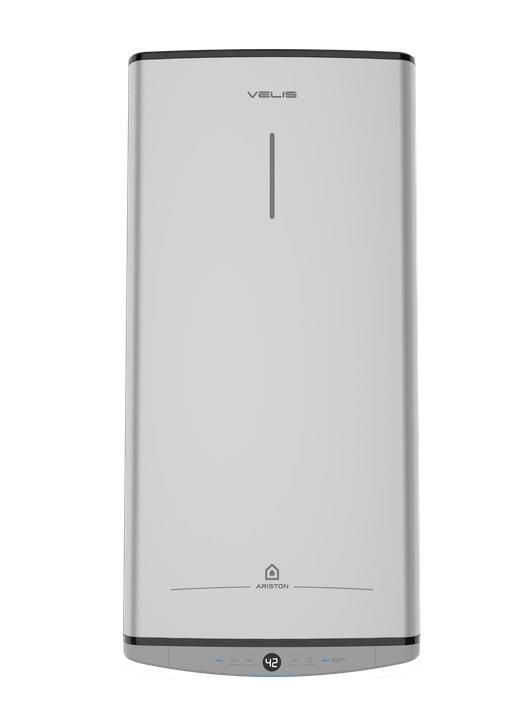 Водонагрівач електр. Ariston плаский слім VELIS TECH 50 EU, 50л, 2*1,5кВт, ун. монтаж, електр. кер-ння, B, Італія, Сірий