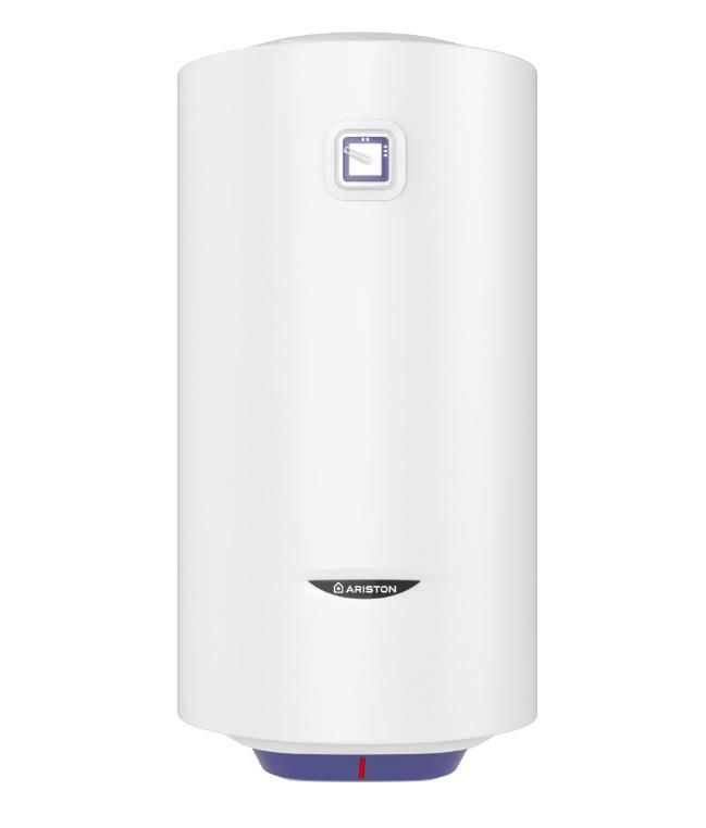 Водонагрівач електр. Ariston круглий BLU1 R PL DRY, 100л, 1,5кВт, сухий тен, мех. кер-ння, C, Італія, білий
