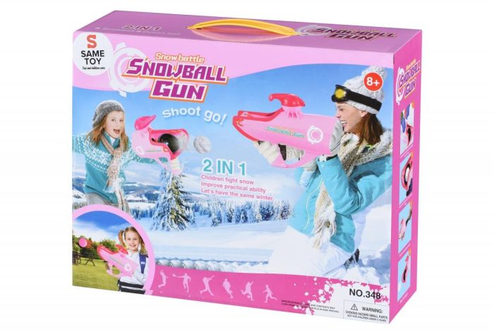 Пістолет-рогатка Same Toy 2в1 літо-зима, м'ячик/сніг, 31см, рожевий