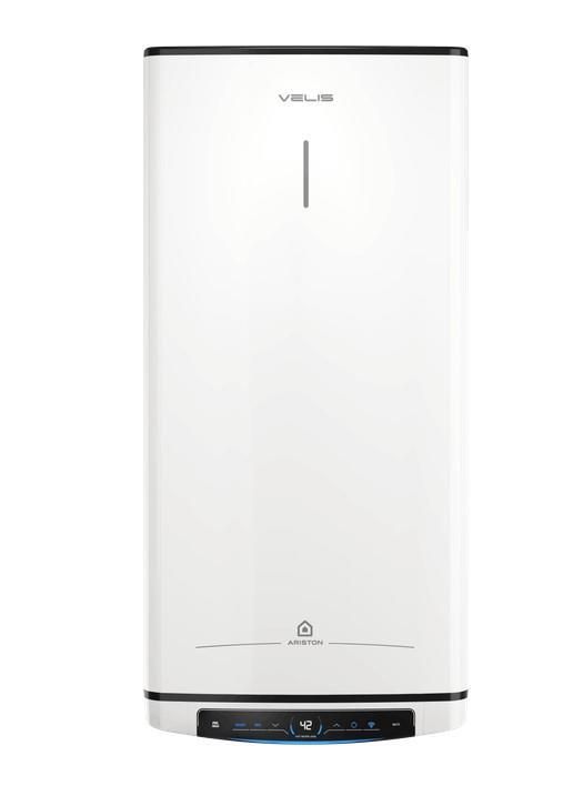 Водонагрівач електричний  Ariston VELIS PRO 80 EU плаский, слім, 80л, 2*1,5 кВт, емал. нагр. ел, ун. монтаж, ел. кер-ня, B, білий