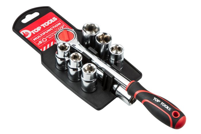 Набір торцевих головок Top Tools, 1/2", з тріскачкою, 8шт