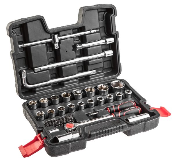 Набір інструментів Top Tools, набір торцевих головок 1/2", 1/4", 47шт