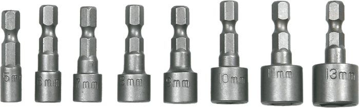 Головки торцеві TOPEX, 1/4", 5-13мм, CrV, набір 8шт