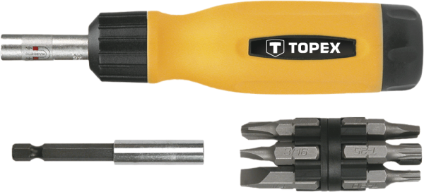 Викрутка TOPEX 1/4", бітотримач 12 біт, SL,PH,PZ,Torx, сталь CrV набір 14шт
