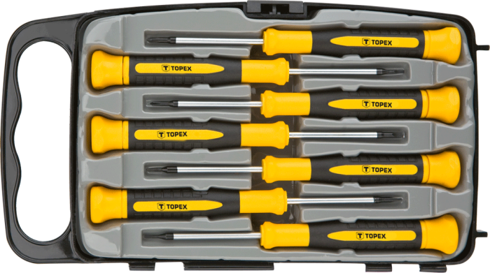 Викрутки TOPEX прецизійні, SL,PH,Torx, сталь CrV, набір 7шт