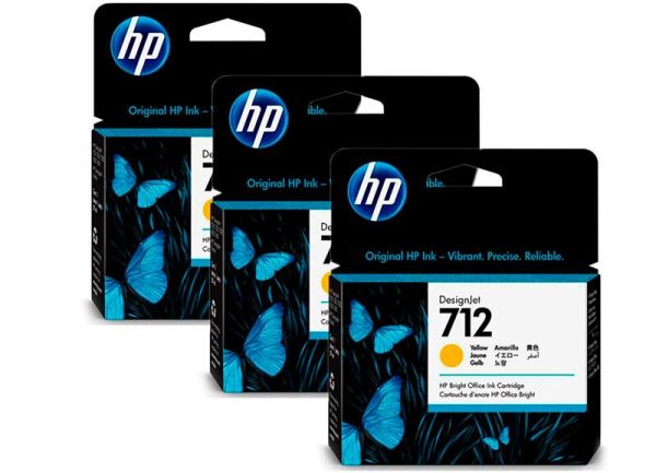 Картридж струменевий HP 712 DesignJet T230/T630/T650 Yellow 3-Pack 29-ml
