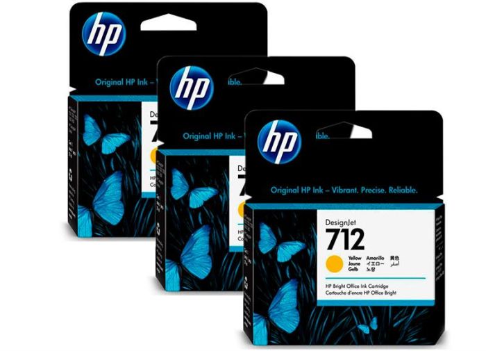 Картридж струменевий HP 712 DesignJet T230/T630/T650 Yellow 3-Pack 29-ml