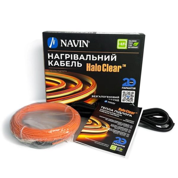 Кабель нагрівальний Navin HaloClear 18/260 двожильний для систем опалення 1.7м кв, 14.4м 260Вт 230В