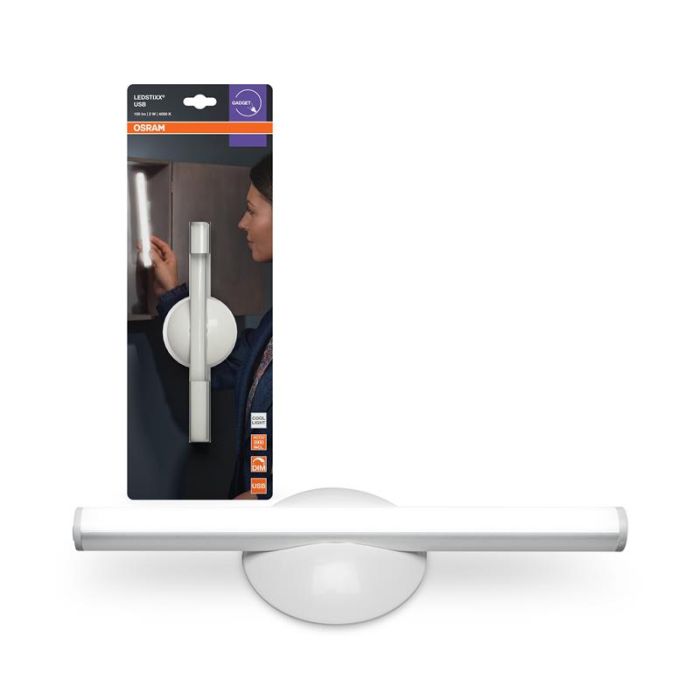 Світильник з акумулятором OSRAM LEDSTIXX 2Вт 4000K 150Лм 800мА•год USB-A > microUSB cірий