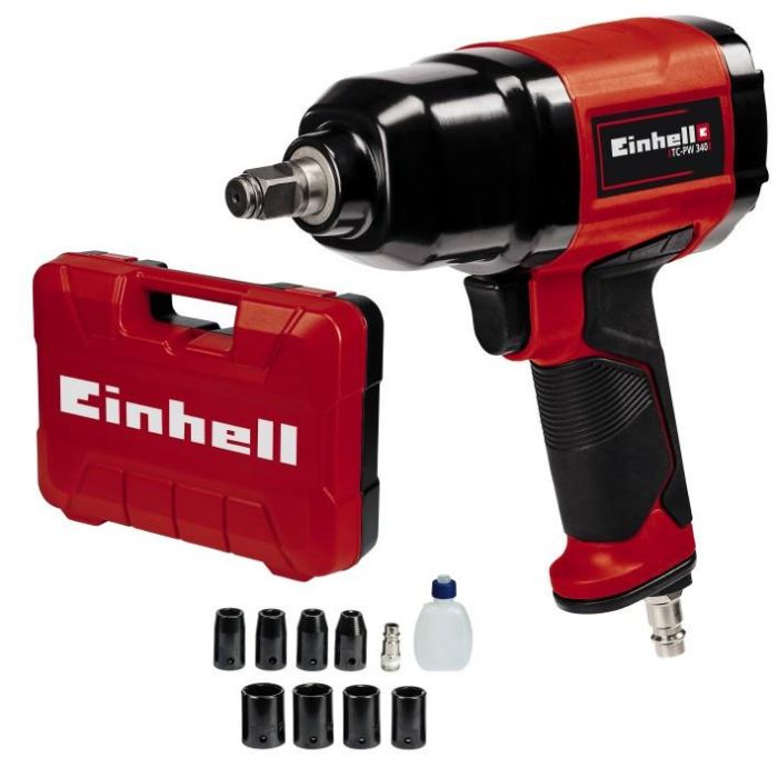 Гайковерт пневматичний Einhell TC-PW 340, 340Нм, 6.3бар, 142л/хв, 1.9кг
