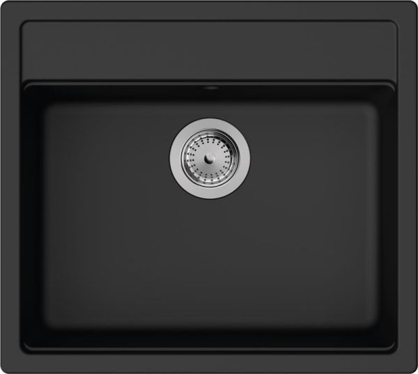 Мийка кухонна Hansgrohe S52, граніт, прямокутник, без крила, 550х490х190мм, чаша - 1, врізна, S520-F510, чорний графіт