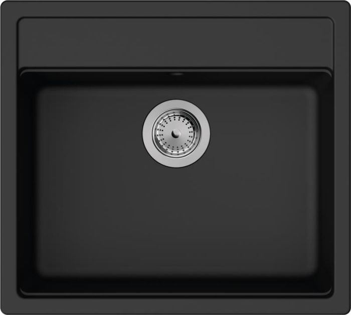 Мийка кухонна Hansgrohe S52, граніт, прямокутник, без крила, 550х490х190мм, чаша - 1, врізна, S520-F510, чорний графіт