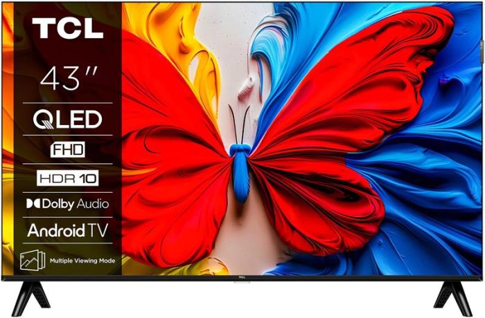 Телевізор 43" TCL QLED FHD 60Hz Smart Android TV Black