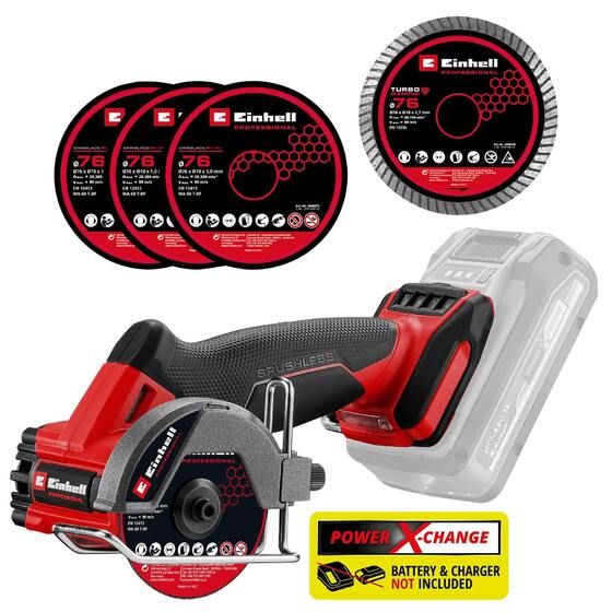 Шліфмашина відрізна акумуляторна Einhell Professional TP-CO 18/76-C Li BL - Solo 16мм 18В 20000об/хв 0.67кг без АКБ та ЗП