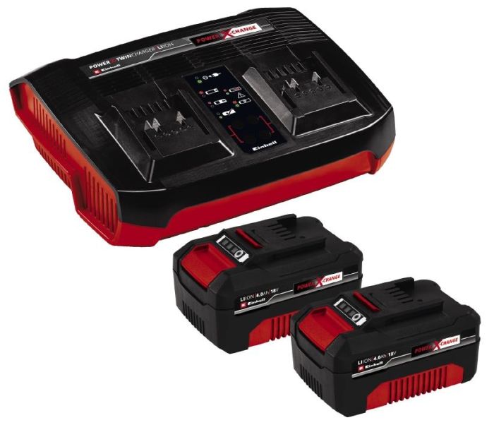 Набір акумулятора та зарядного пристрою Einhell Twincharger Kit PXC 2х18В 2х4.0А·год