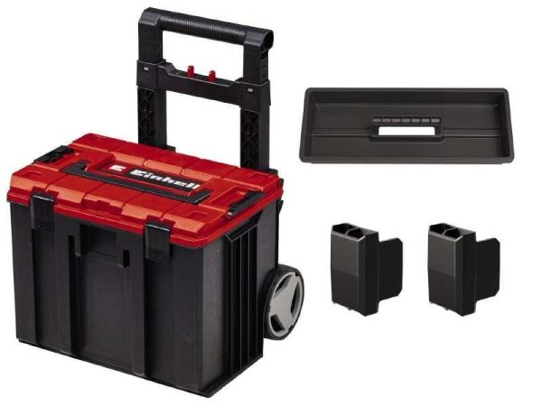 Ящик модульний для інструменту Einhell E-Case L, на коліщатках, телескопічне руків'я, 40.6х44.4х35.5см, пластик
