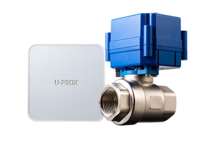 Комплект запобігання затопленню U-Prox Valve DN20, 3/4", автономне живлення від батарей CR123A, автоматичний прогон раз на тиждень