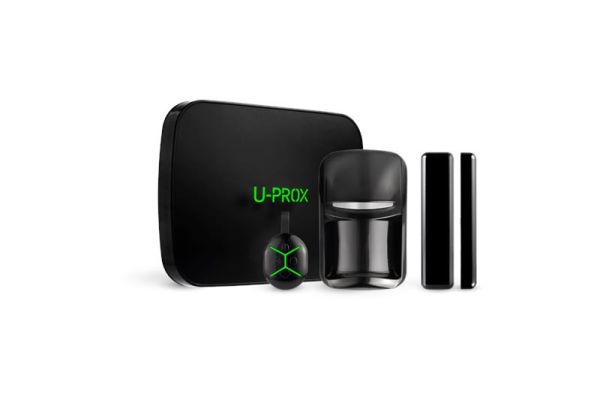 Комплект охоронної сигналізації U-Prox MPX LE KF kit Black, U-Prox MPX LE, U-Prox PIR, U-Prox WDC, U-Prox Keyfob B4, бездротовий, чорний