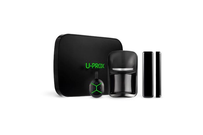 Комплект охоронної сигналізації U-Prox MPX LE KF kit Black, U-Prox MPX LE, U-Prox PIR, U-Prox WDC, U-Prox Keyfob B4, бездротовий, чорний