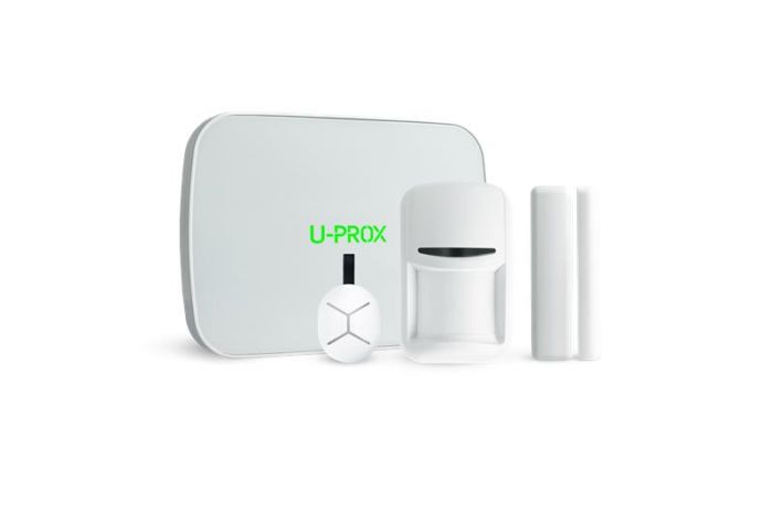 Комплект охоронної сигналізації U-Prox MPX L KF kit White, U-Prox MPX L, U-Prox PIR, U-Prox WDC, U-Prox Keyfob B4, бездротовий, білий