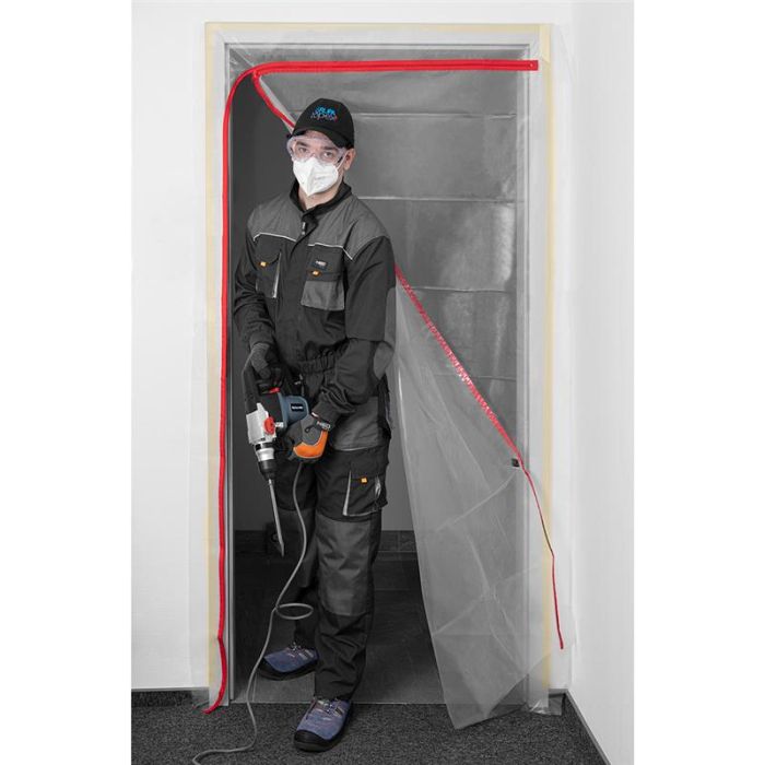 Шторка пилозахисна Neo Tools з замком L, 1230x2240мм, поліетиле, боковий замок, прозора