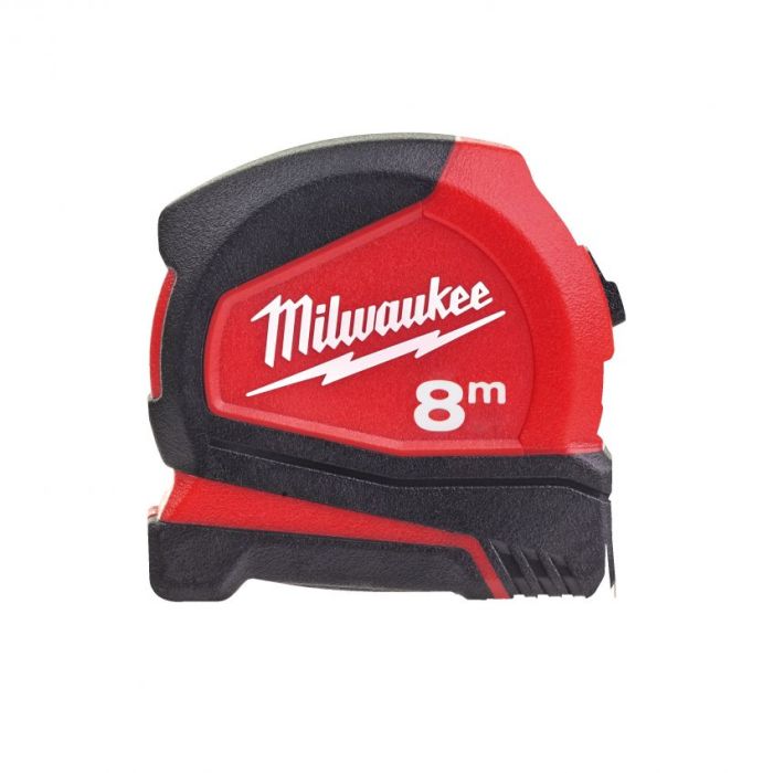 Рулетка Milwaukee Pro Compact, 8мх25мм, з фіксатором змотування, АБС-пластик