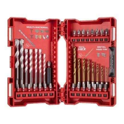 Набір біт і свердл по металу Milwaukee RedHEX TiN, сталь, кейс, 39шт
