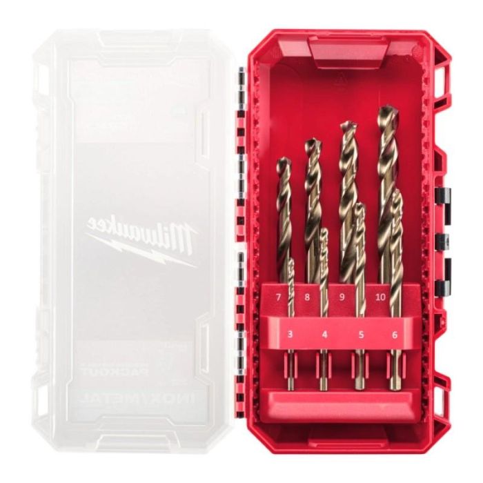 Набір свердел по металу Milwaukee HSS-Co PACKOUT, 3-10мм, кейс, 8шт