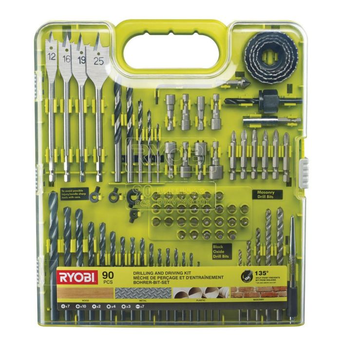 Набір біт і свердел Ryobi RAKDD90 кейс 90шт