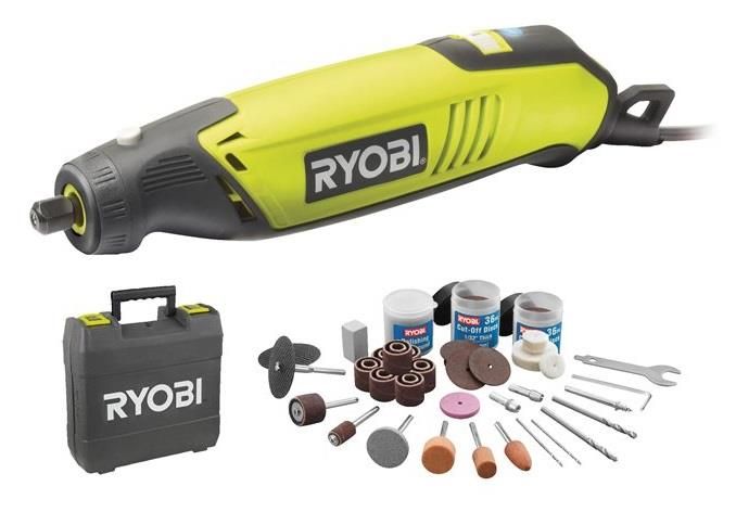 Шліфмашина шліфувально-гравірувальна Ryobi EHT150V 150Вт 10000-35000об/хв 115 приладь 0.6кг кейс