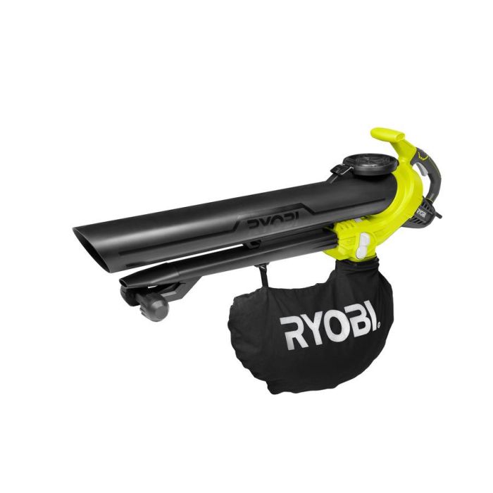 Повітродув-пилосос садовий мережевий Ryobi RBV3000CESV 3000Вт 3в1 375км/год мішок 45л ергоремені Vertebrae 5.1кг