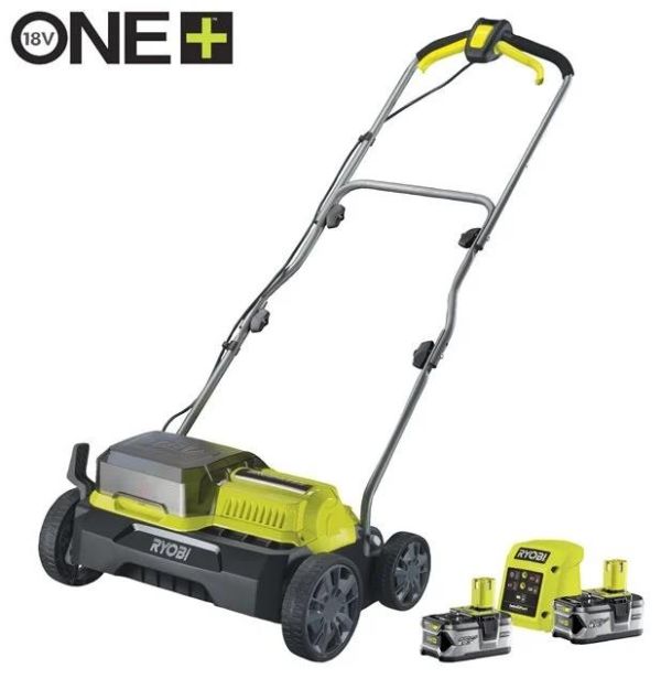 Аератор-скарифікатор акумуляторний Ryobi ONE+ RY18SFX35A-240 18В акб 2х4А·год 35см 55л 10кг