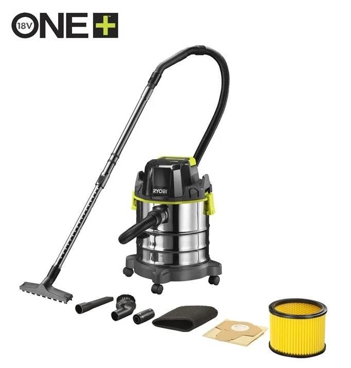 Пилосос акумуляторний професійний Ryobi ONE+ R18WDV-0 18В 82Вт 11.4кПа контейнер 18л 4.7кг без АКБ та ЗП