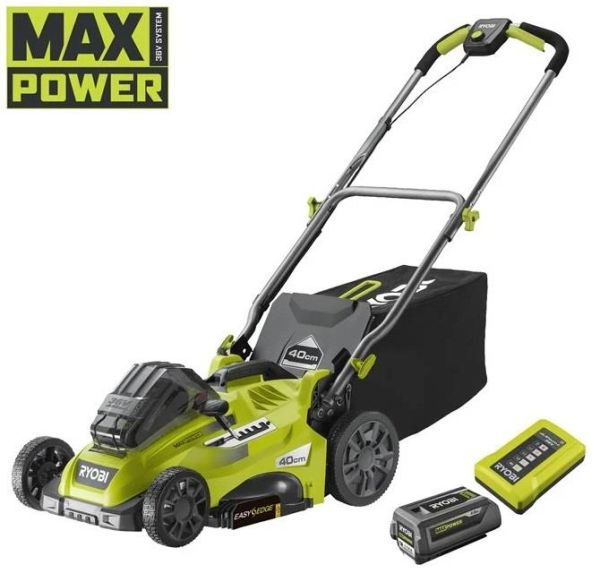 Газонокосарка акумуляторна Ryobi Max Power RLM36X41H50G 36В акб 1х5А·год 40см 45л 20-70мм 18.5кг