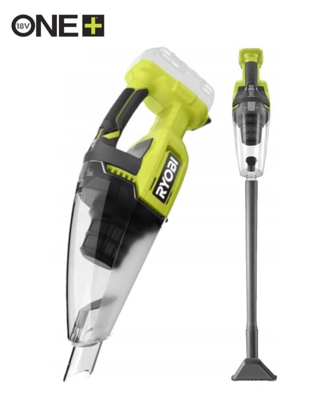 Пилосос акумуляторний Ryobi ONE+ RHV18F-0 18В 34Вт 6.5кПа контейнер 0.6л HEPA11 0.95кг з насадками без АКБ та ЗП