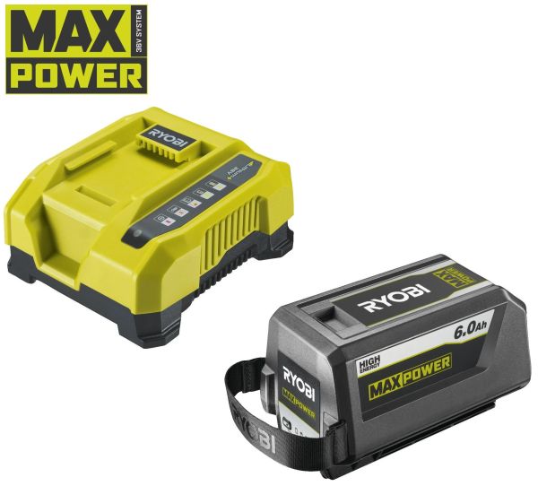Набір акумулятора та зарядного пристрою Ryobi Max Power RY36BK60B-160 36В 1х6А·год ЗП 6А швидкозарядний