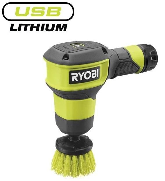 Щітка акумуляторна Ryobi USB Lithium RSCR4-0 4В диск 5см 200/300об/хв IPX7 0.49кг без АКБ та ЗП