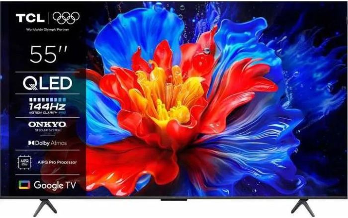 Телевізор 55" TCL QLED 4K 144Hz Smart Google TV Titan ONKYO sound