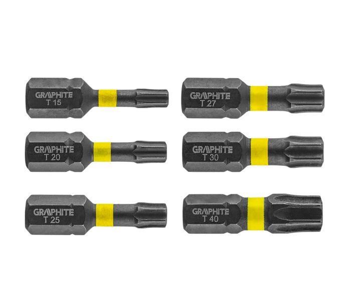 Біти GRAPHITE 1/4", ударні, TX, 25мм, сталь S2, набір 6шт