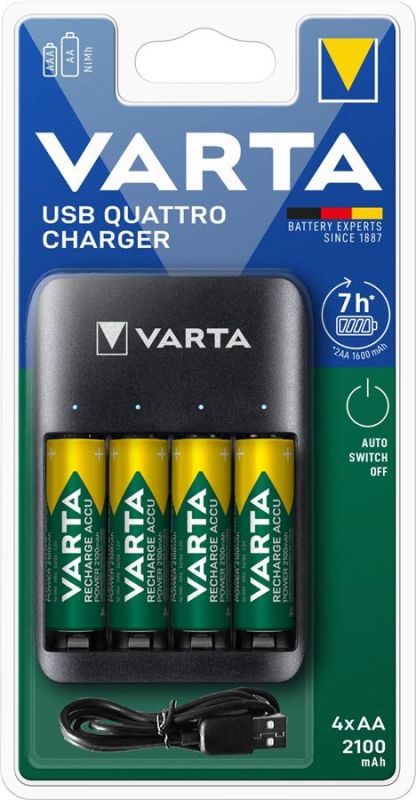 Зарядний пристрій  Varta Value USB Quattro Charger 4хNI MH AA2100 мА•год