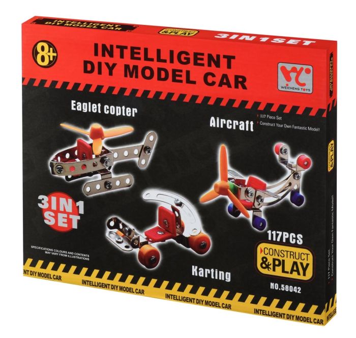 Конструктор металевий Same Toy Inteligent DIY Model Car 3в1 117ел