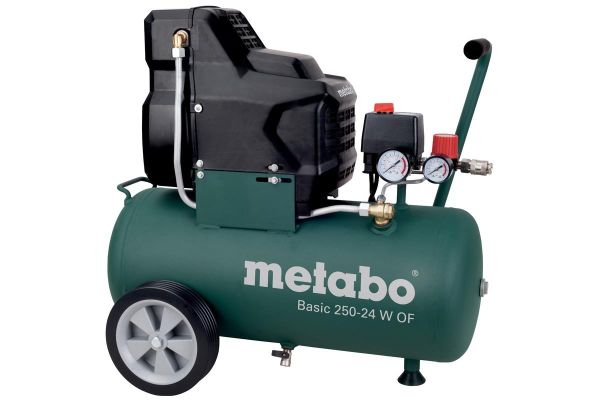 Компресор повітряний Metabo Basic 250-24 W OF безолійний, 1500Вт, 24л, 120л/хв, 8бар