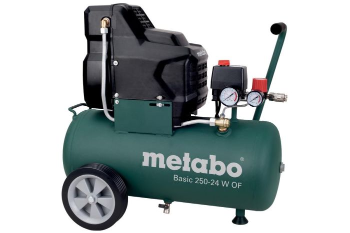 Компресор повітряний Metabo Basic 250-24 W OF безолійний, 1500Вт, 24л, 120л/хв, 8бар