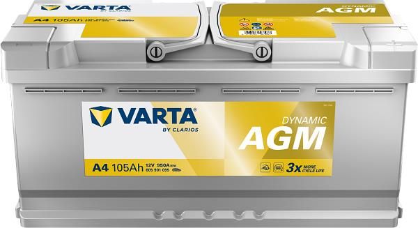 Акумулятор Varta Dynamic AGM 12В 105Аг 950А R+ (605901095)