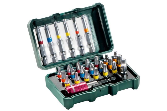 Біти Metabo BitBox 1/4", магнітний бітотримач, перехідник, SL,PH,PZ,H,T, сталь S2, кейс, набір 29шт